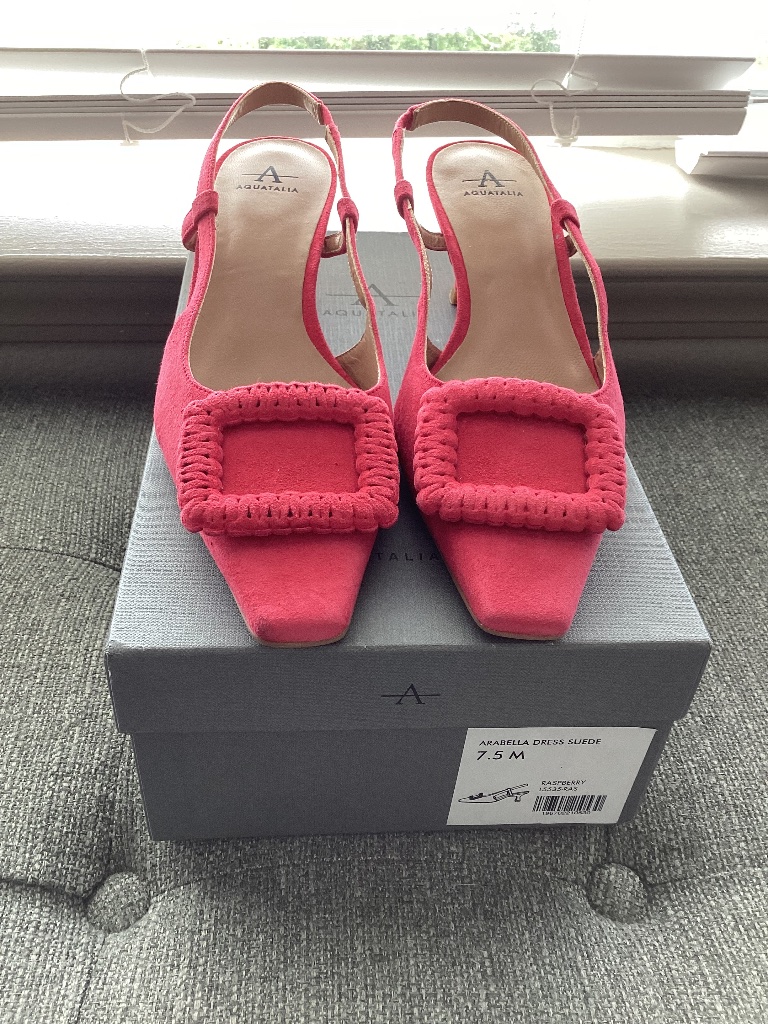 Aquatalia Arabella Kitten Heel Weatherproof Slingback Pump, Size 7.5